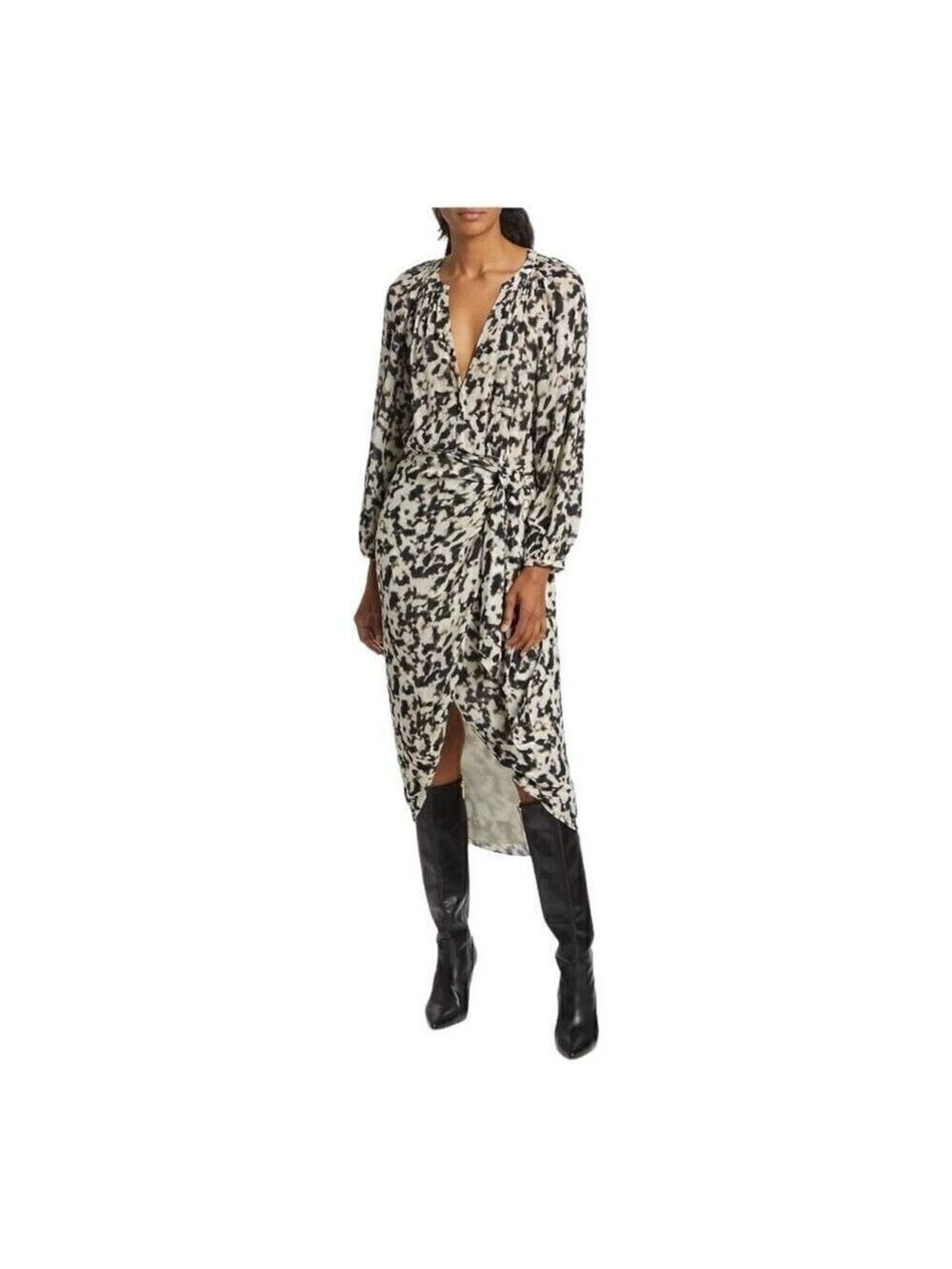 Rails Tyra Cheetah Print Tie-waist Midi Dress Size Small
